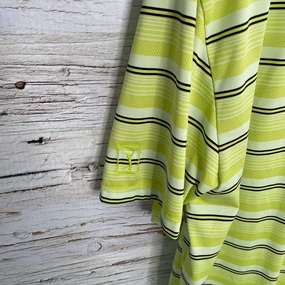 PGA tour yellow striped golf shirt XL top polo - Picture 7 of 10